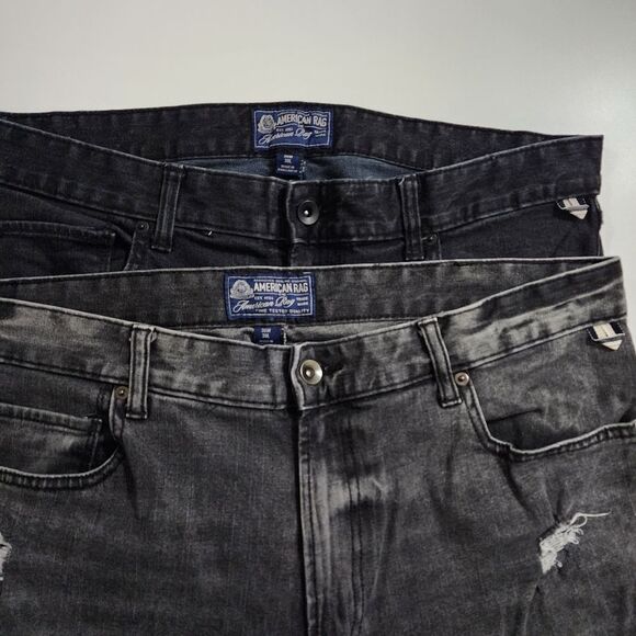 Men's American Rag Distressed Slim Fit Stretch Denim Jeans Size 36 x 30 Set of 2 - Picture 3 of 14